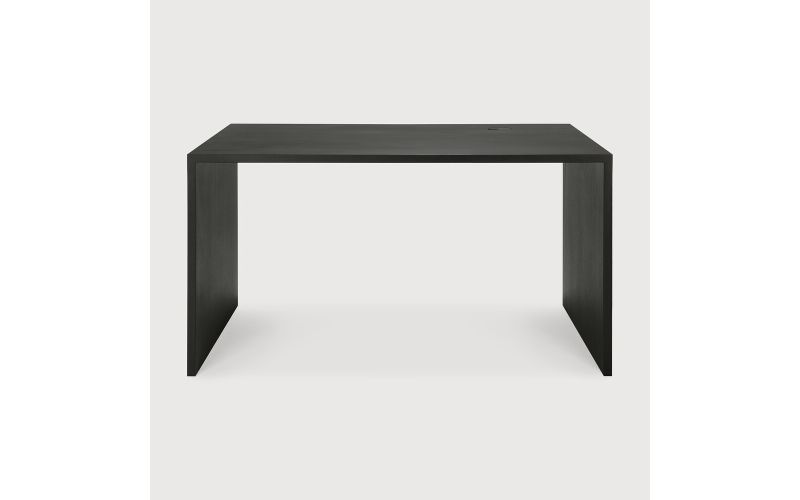 U DESK - VARNISHED OAK - RECTANGULAR - WITH CABLE 