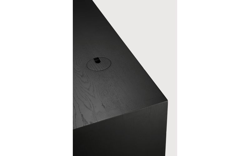 U DESK - VARNISHED OAK - RECTANGULAR - WITH CABLE 