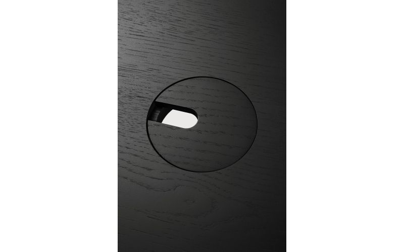 U DESK - VARNISHED OAK - RECTANGULAR - WITH CABLE 