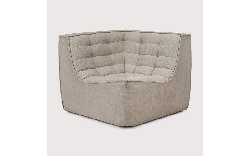 N701 MODULAR SOFA - ECRU ECO FABRIC - 90° SQUARE 