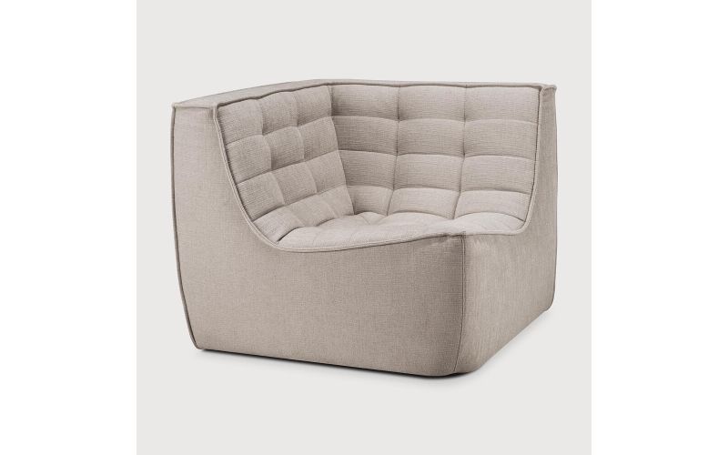 N701 MODULAR SOFA - ECRU ECO FABRIC - 90° SQUARE 