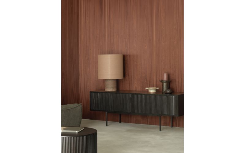 ROLLER MAX TV CUPBOARD - VARNISHED TEAK - OFF BLACK - 2 SLIDING DOORS - 162 x 45 x 10054