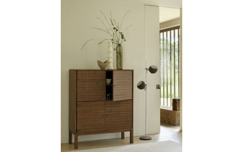 SONO CUPBOARD - VARNISHED TEAK - LIGHT BROWN - 4 DOORS 116 x 48 x 144	15349