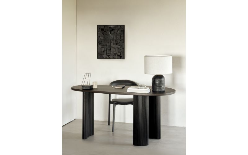 BOOMERANG DESK - VARNISHED MAHOGANY - DARK BROWN - PEBBLE SHAPE 160 x 83 x 76	35011