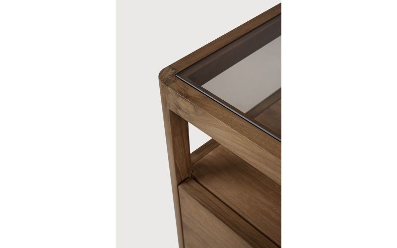 SPINDLE BEDSIDE TABLE - RECLAIMED TEAK - 1 DRAWER 