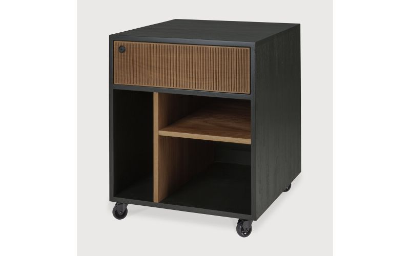 OSCAR DRAWER UNIT - VARNISHED TEAK - BLACK