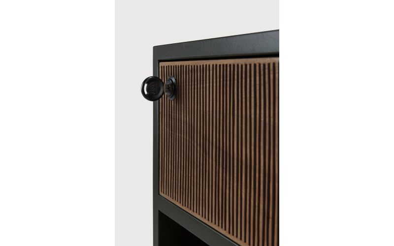 OSCAR DRAWER UNIT - VARNISHED TEAK - BLACK