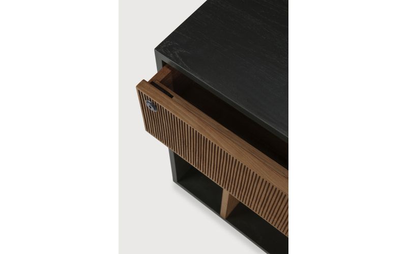 OSCAR DRAWER UNIT - VARNISHED TEAK - BLACK