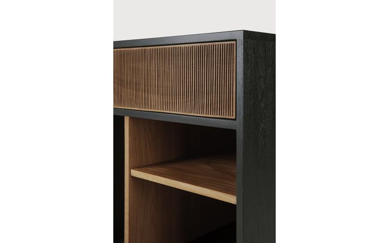 OSCAR DRAWER UNIT - VARNISHED TEAK - BLACK