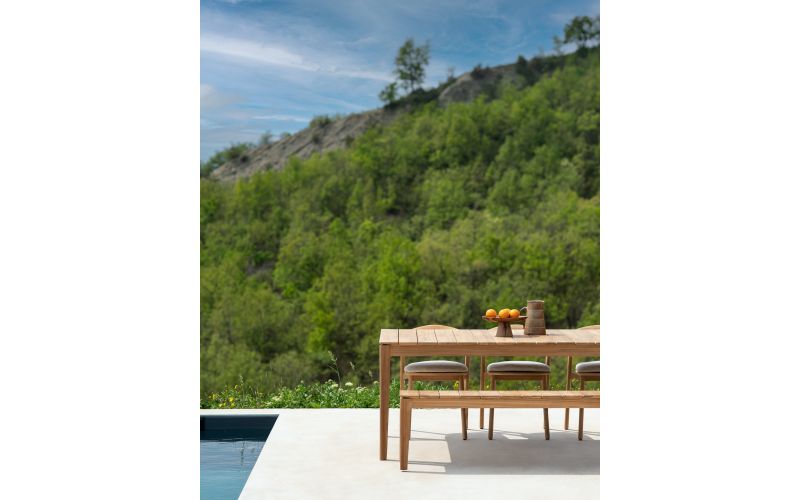 BOK OUTDOOR BENCH FRAME - TEAK - 3+ SEATER 162 x 35 x 46	10206