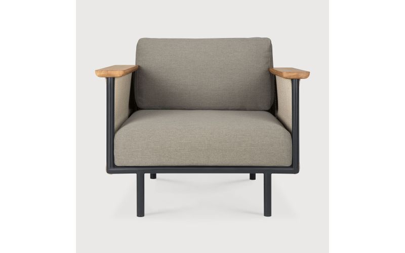 CORBEY OUTDOOR LOUNGE CHAIR - ALUMINIUM - BLACK 