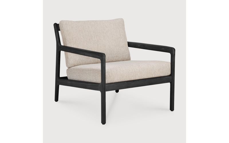 JACK OUTDOOR LOUNGE CHAIR - VARNISHED TEAK - BLACK