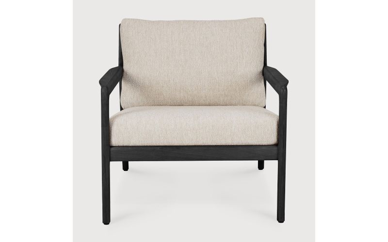 JACK OUTDOOR LOUNGE CHAIR - VARNISHED TEAK - BLACK