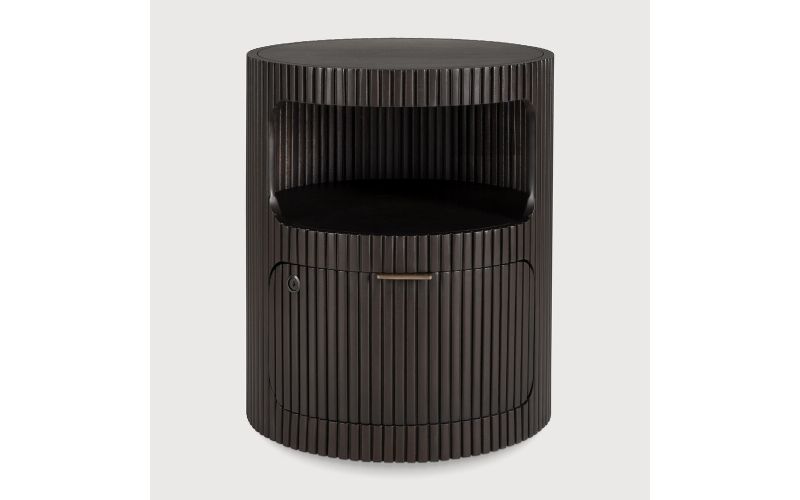 BOOMERANG DRAWER UNIT - VARNISHED MAHOGANY - DARK BROWN -1 DRAWER WITH KEYLOCK 45 x 45 x 55	35015