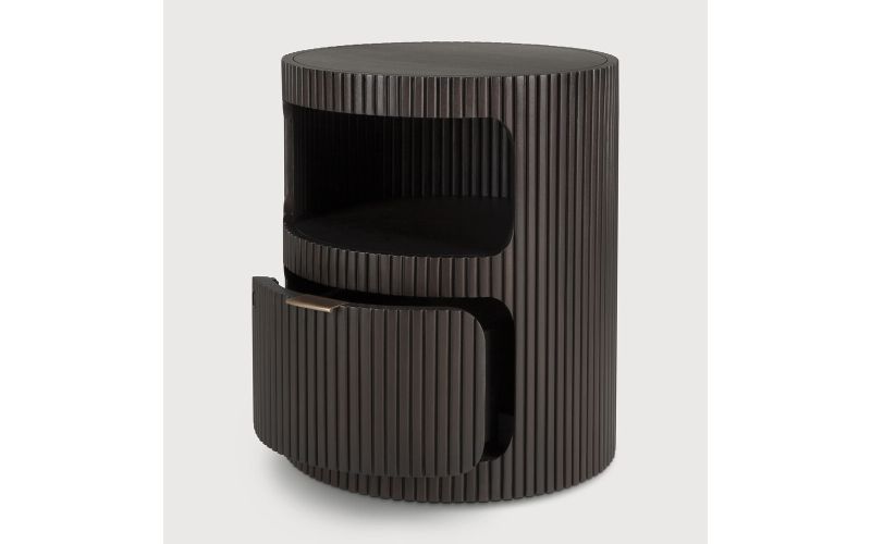 BOOMERANG DRAWER UNIT - VARNISHED MAHOGANY - DARK BROWN -1 DRAWER WITH KEYLOCK 45 x 45 x 55	35015