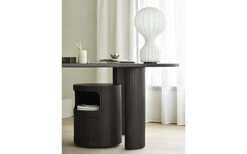 BOOMERANG DRAWER UNIT - VARNISHED MAHOGANY - DARK BROWN -1 DRAWER WITH KEYLOCK 45 x 45 x 55	35015