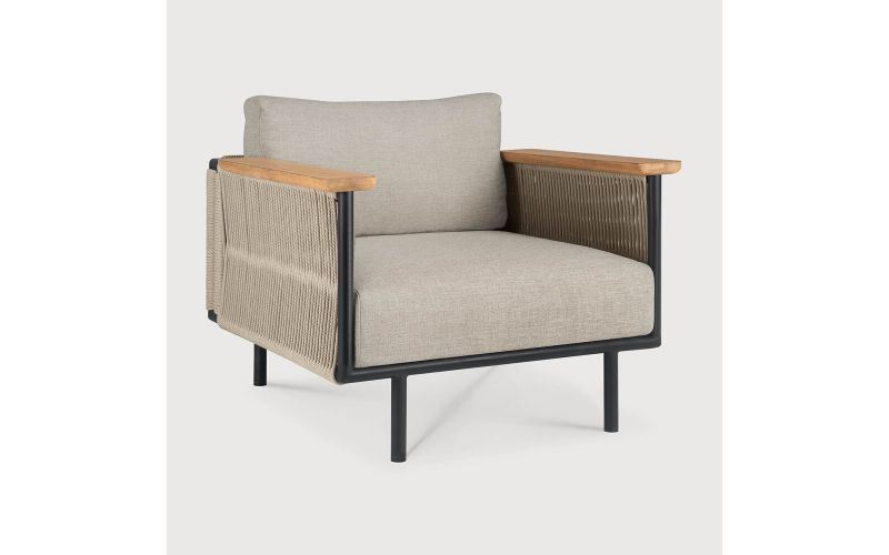 CORBEY OUTDOOR LOUNGE CHAIR - ALUMINIUM - BLACK 