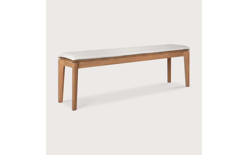 BOK OUTDOOR BENCH - TEAK - OFF WHITE FABRIC 