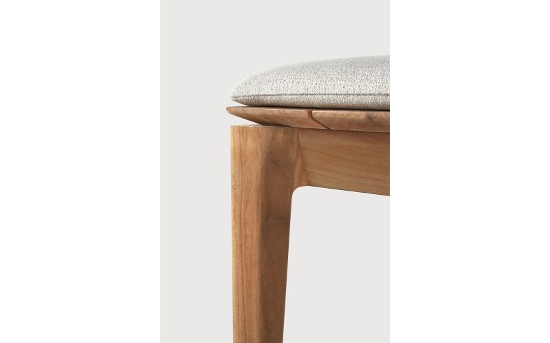 BOK OUTDOOR BENCH - TEAK - OFF WHITE FABRIC 