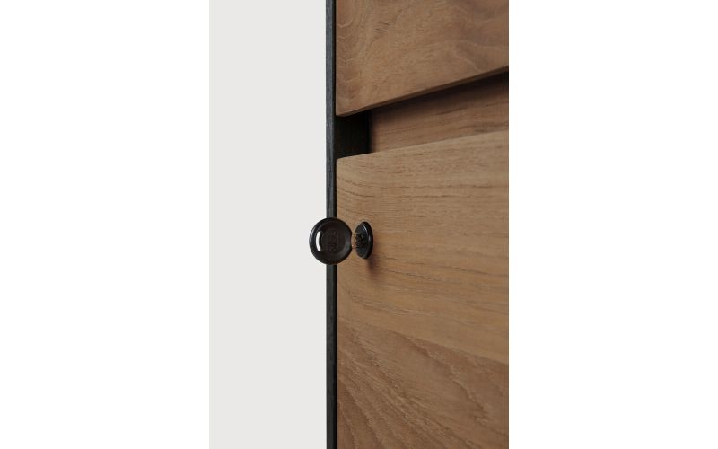 OSCAR DRAWER UNIT - VARNISHED TEAK - BLACK