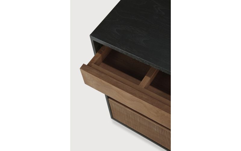 OSCAR DRAWER UNIT - VARNISHED TEAK - BLACK