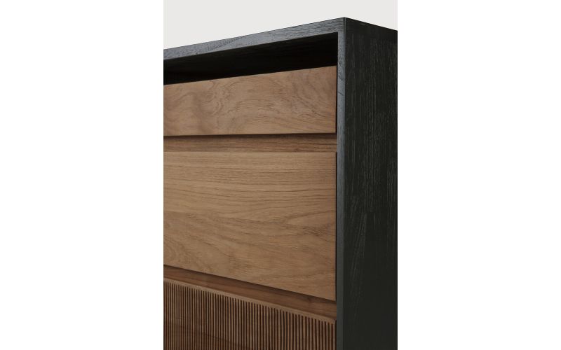 OSCAR DRAWER UNIT - VARNISHED TEAK - BLACK