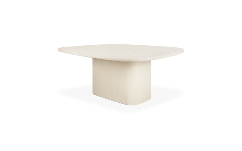 ELEMENTS DINING TABLE - VARNISHED MICROCEMENT - OFF WHITE - PEBBLE SHAPE 200 X 143 X 76 26426