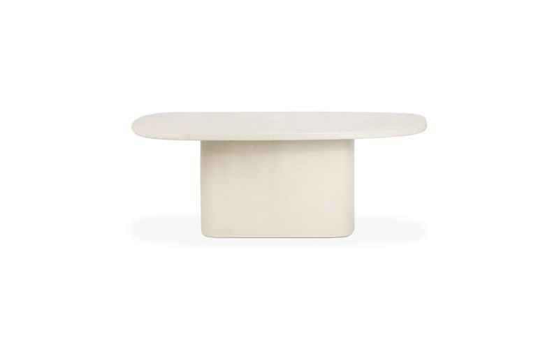 ELEMENTS DINING TABLE - VARNISHED MICROCEMENT - OFF WHITE - PEBBLE SHAPE 200 X 143 X 76 26426