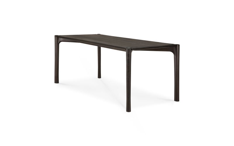 TEAK DARK-BROWN VARNISHED BOK DINNING 180X90 CM