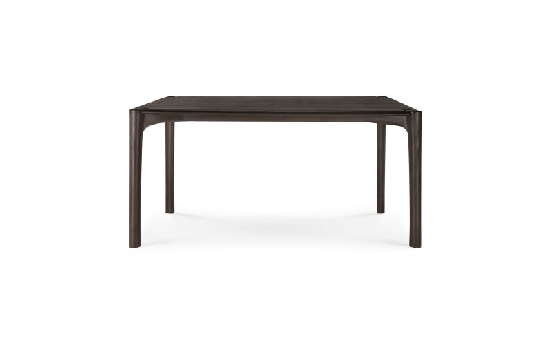 TEAK DARK-BROWN VARNISHED BOK DINNING 160X80 CM