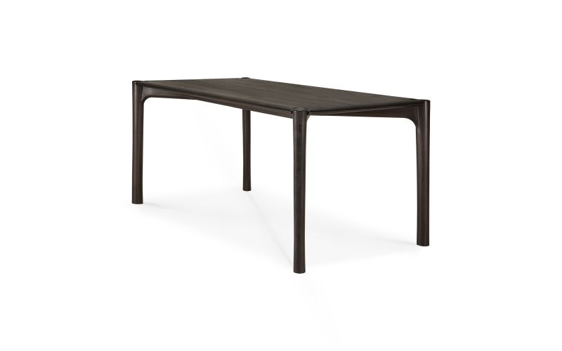 TEAK DARK-BROWN VARNISHED BOK DINNING 160X80 CM