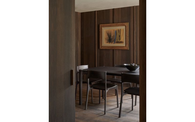 PI TEAK DARK-BROWN VARNISHED DINING 160X80 CM