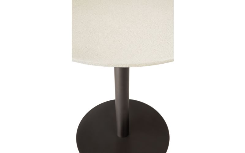 BLEND DINING TABLE - VARNISHED MICROCEMENT TOP - OFF WHITE - DARK BRONZE BASE - ROUND 90 X 90 X 76 2