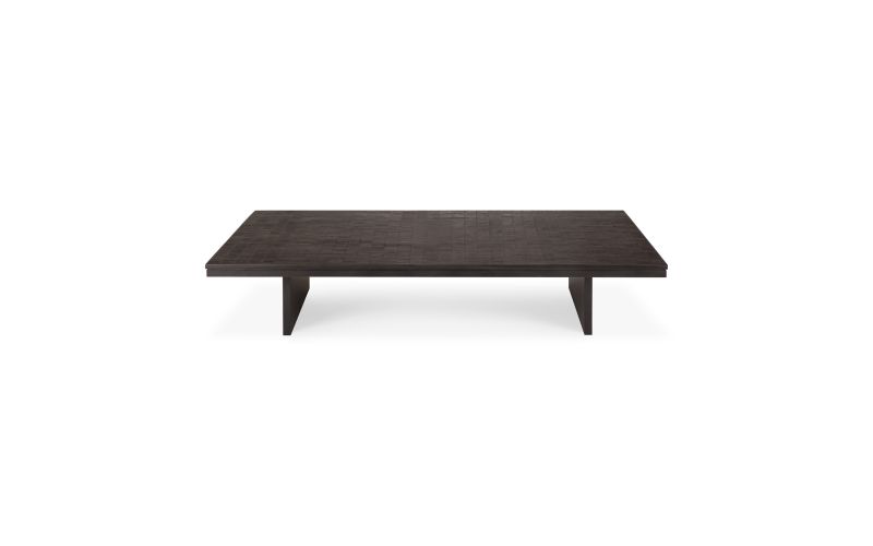 GROOVES COFFEE TABLE - VARNISHED TEAK - OFF BLACK - RECTANGULAR 170 X 120 X 34 12258