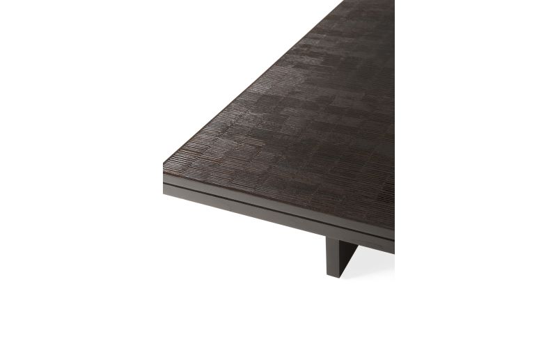 GROOVES COFFEE TABLE - VARNISHED TEAK - OFF BLACK - RECTANGULAR 170 X 120 X 34 12258