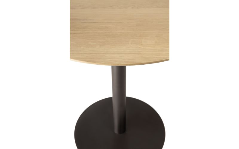 BLEND DINING TABLE - VARNISHED OAK TOP - DARK BRONZE BASE - ROUND 90 X 90 X 76 51948