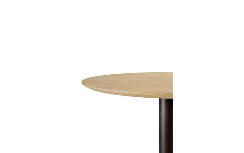 BLEND DINING TABLE - VARNISHED OAK TOP - DARK BRONZE BASE - ROUND 90 X 90 X 76 51948