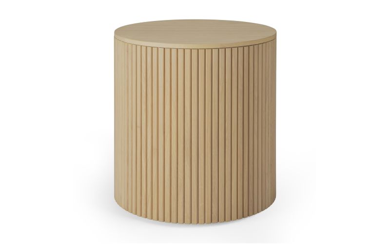 ROLLER MAX SIDE TABLE - OAK - ROUND - REMOVABLE COVER 40 X 40 X 42 50047