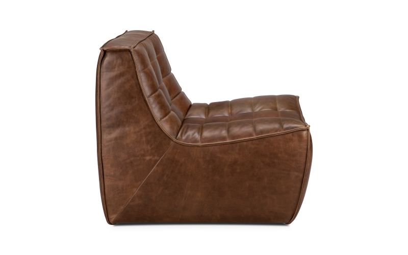 N701 MODULAR SOFA - CHESTNUT LEATHER - 1 SEATER 80 X 91 X 76 20289