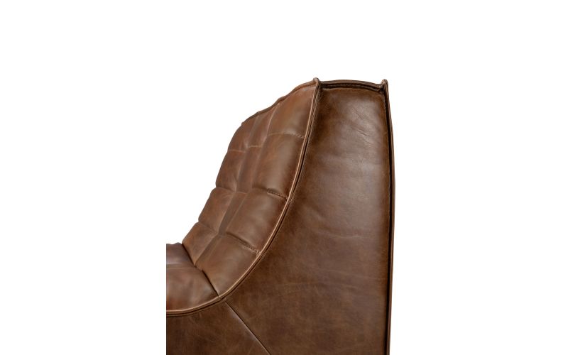 N701 MODULAR SOFA - CHESTNUT LEATHER - 1 SEATER 80 X 91 X 76 20289