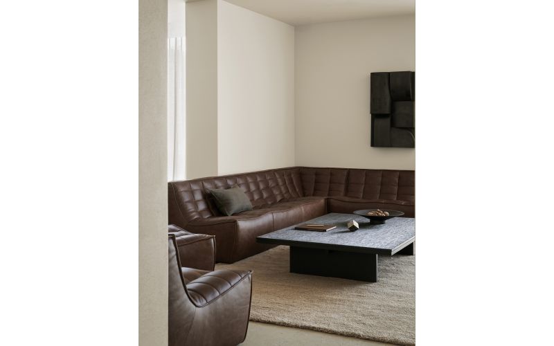 N701 MODULAR SOFA - CHESTNUT LEATHER - 1 SEATER 80 X 91 X 76 20289