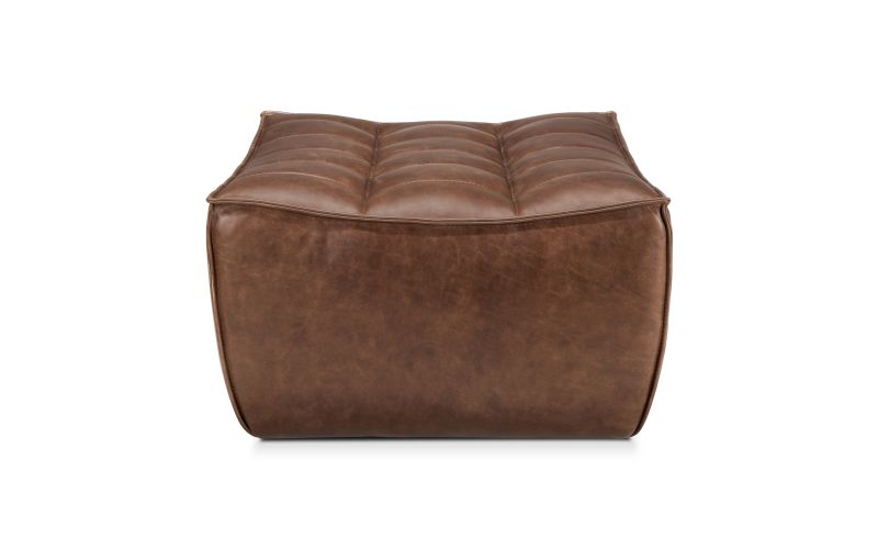 N701 FOOTSTOOL - CHESTNUT LEATHER 70 X 70 X 43 20294