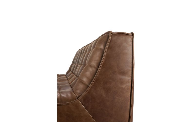 N701 MODULAR SOFA - CHESTNUT LEATHER - 3 SEATER 210 X 91 X 76 20291