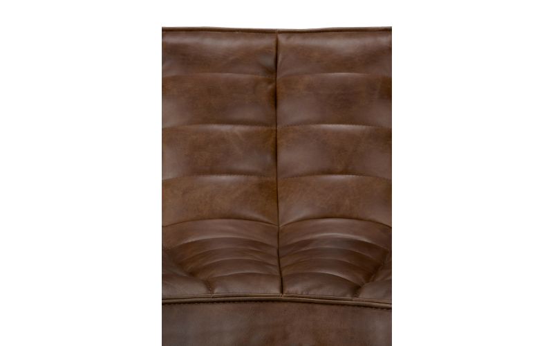 N701 MODULAR SOFA - CHESTNUT LEATHER - 90° ROUND CORNER 120 X 120 X 76 20293
