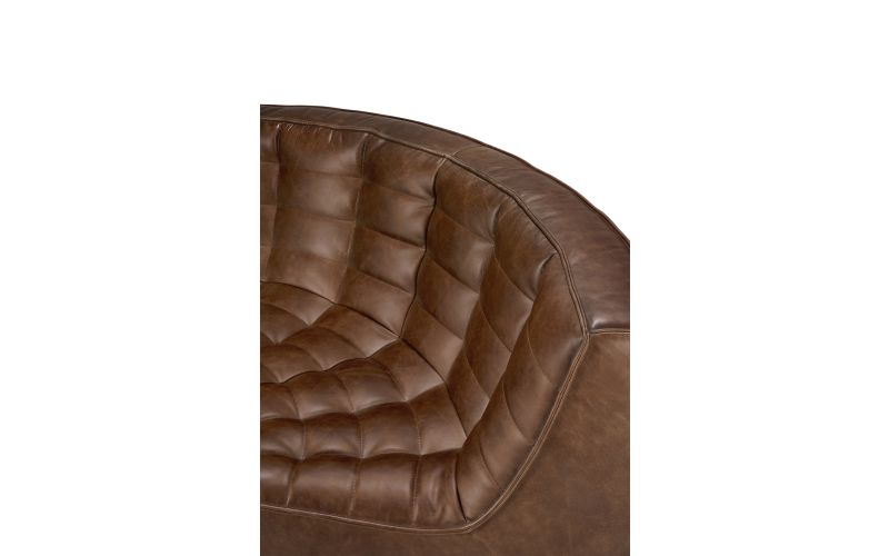 N701 MODULAR SOFA - CHESTNUT LEATHER - 90° ROUND CORNER 120 X 120 X 76 20293