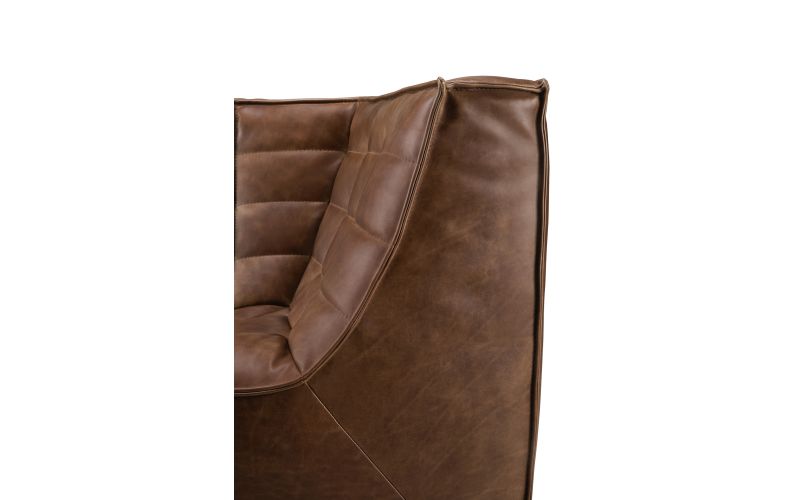 N701 MODULAR SOFA - CHESTNUT LEATHER - 90° SQUARE CORNER 91 X 91 X 76 20292