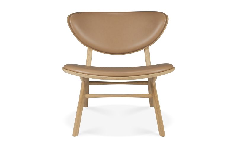 EYE LOUNGE CHAIR - VARNISHED OAK - SIENNA LEATHER 
