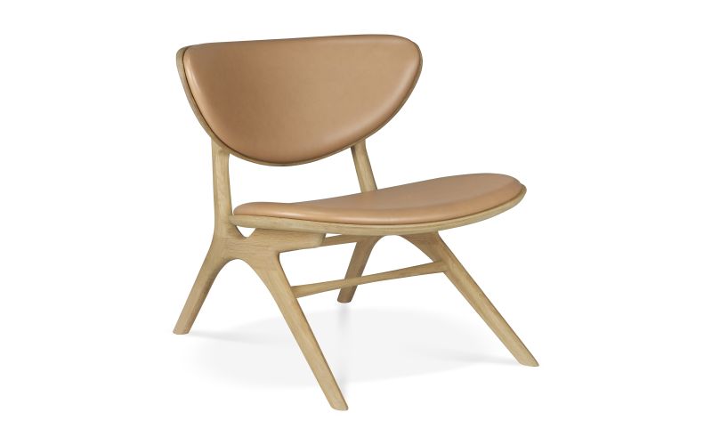 EYE LOUNGE CHAIR - VARNISHED OAK - SIENNA LEATHER 