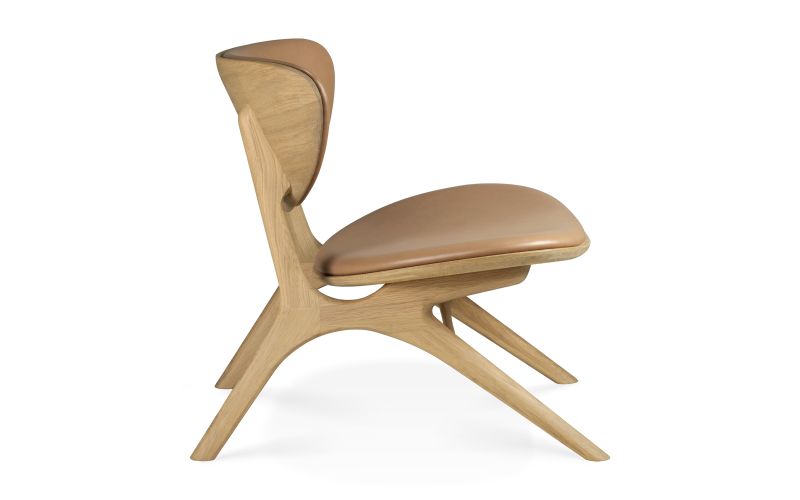 EYE LOUNGE CHAIR - VARNISHED OAK - SIENNA LEATHER 