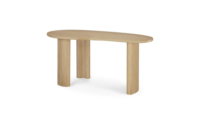 BOOMERANG DESK - VARNISHED OAK - PEBBLE SHAPE 160 